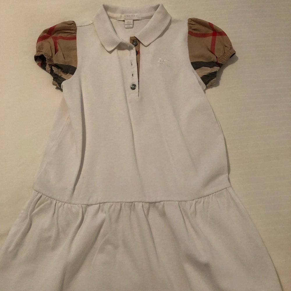 Girls Burberry White Tennis Dress